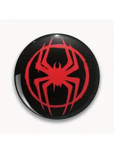 1Pc DIY Craft Buckle - 44mm (1.73 ") Spidey spray painted logo Pin for bags, jackets and gifts, holiday gifts, party gifts