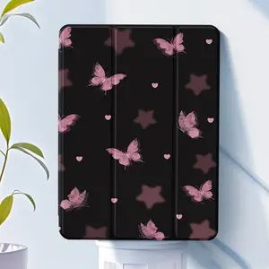 Butterfly Pattern Tablet Case with Pen Slot, Auto Sleep/Wake Tablet Protective Cover, Tablet Accessories Compatible with iPad
