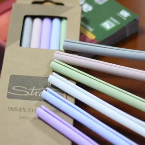 Silicone Openable Reusable BPA Free Environmentally Friendly Hot and Cold Drink Straws 10-PK