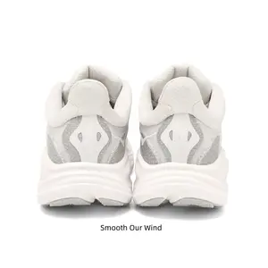 White Running Shoes with Thick Sole - Breathable & Shock-Absorbing Sneakers for Marathon Training, Hiking & Everyday Use