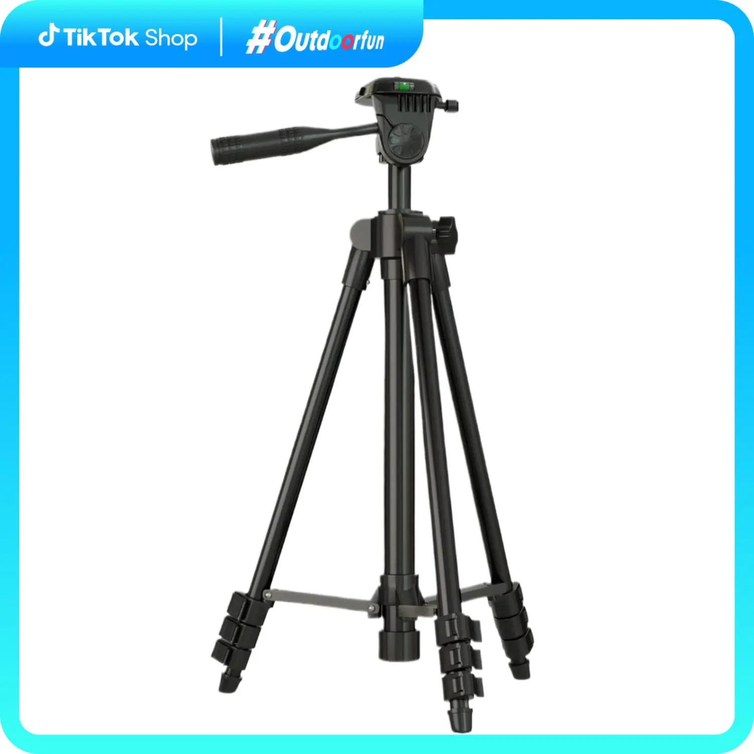 Laser Level Tripod Phone Stand: 51-Inch 130cm Aluminum Lightweight Tripod with 1/4" Screw Mount and Bubble Level for Rotary and Line Lasers Measuring Tools, Carry Bag Included|   Matte Black Photography Equipment Selfie Camera Smartphone [outdoorfun]