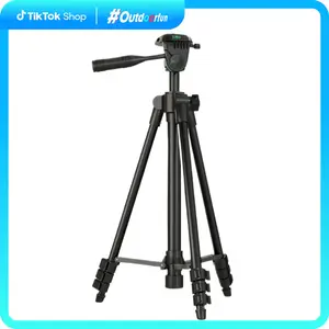 Laser Level Tripod Phone Stand: 51-Inch 130cm Aluminum Lightweight Tripod with 1/4" Screw Mount and Bubble Level for Rotary and Line Lasers Measuring Tools, Carry Bag Included|   Matte Black Photography Equipment Selfie Camera Smartphone [outdoorfun]