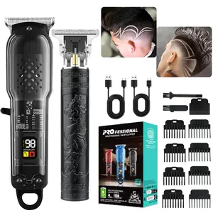 Professional Beard/Hair Trimmer for Men,LCD Display Mens Grooming Kit, Cordless Hair Clippers Electric Shaver