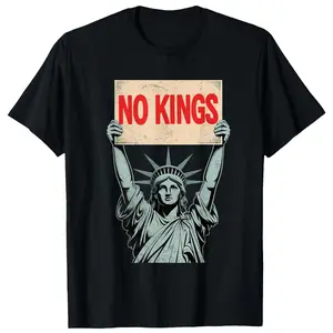No Kings Statue of Liberty Resist T-Shirt - 100% Cotton Unisex Fit Soft Digital Print Graphic Tee