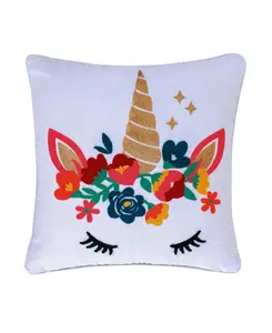 Chantal Unicorn Embroidered Pillow
