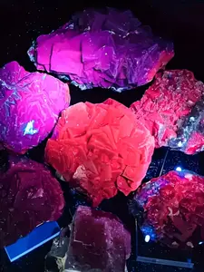 1pc Natural Black Rose Fluorite | Reactive under Blacklight, Raw Mineral Specimen with Vibrant Purple Fluorite & Clear Quartz, for Collections, Home Decor, Craft Kits, Holiday Gifts - Boho Style by CRYSTALHOLA