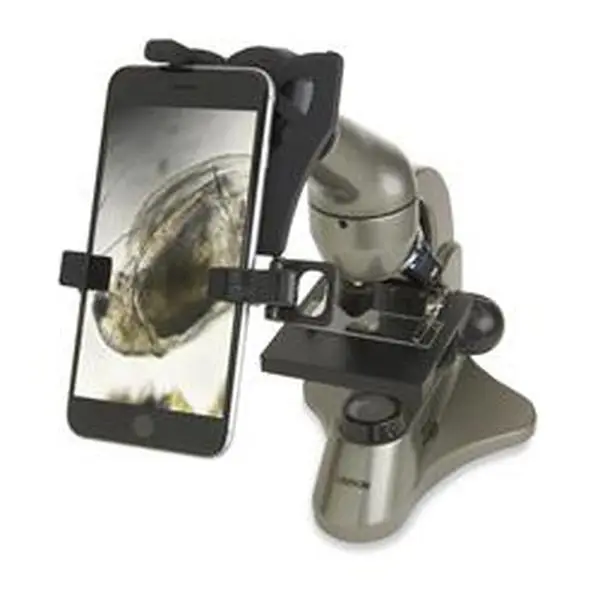 212 MAIN Student Compound Microscope (40x-400x Magnification) with Universal Metal Mobile Cellphone Digiscoping Adapter, Android-Compatible Digital Camera Accessory for School Supplies