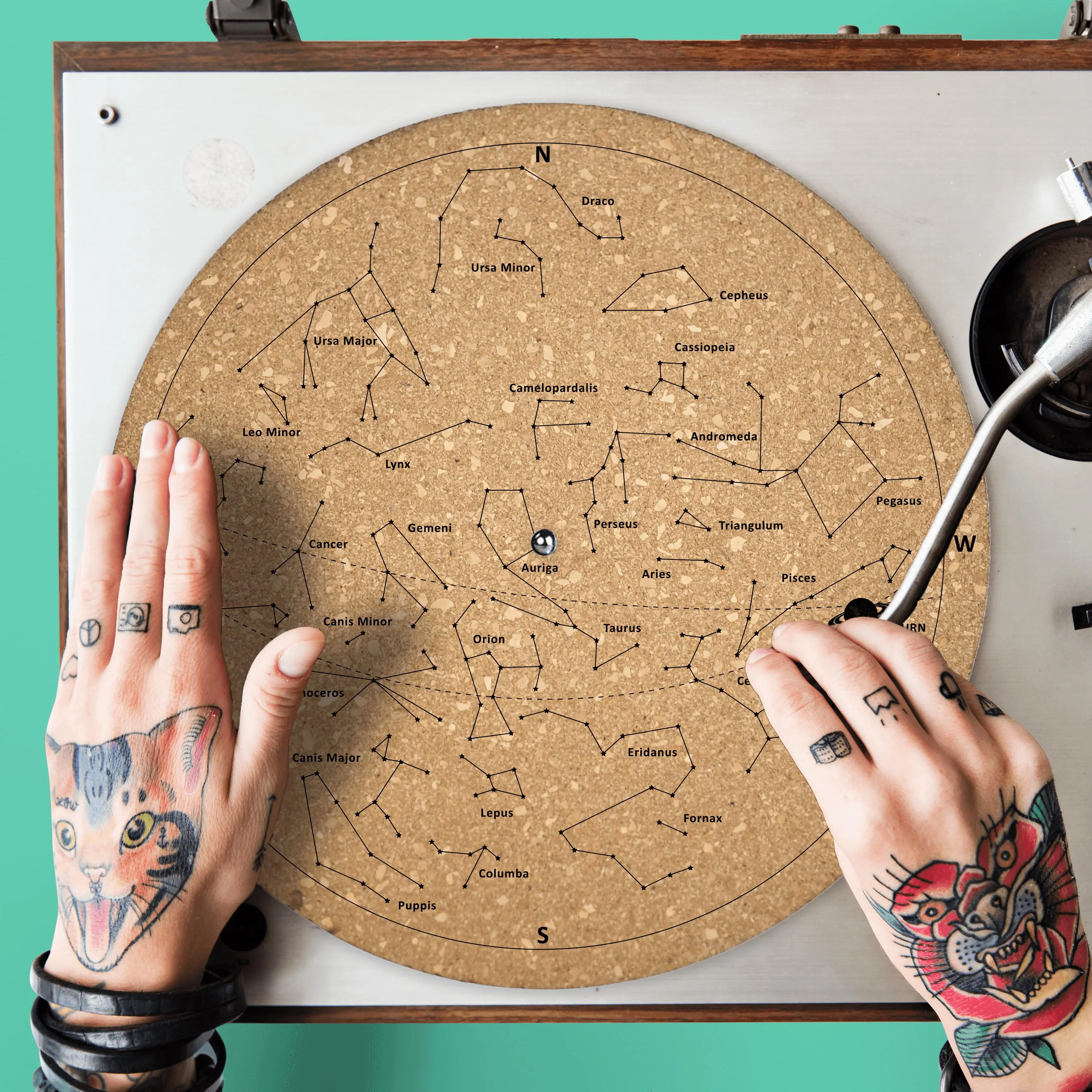 Constellations Turntable Slipmat - Audiophile-Grade Cork | Quetzal Studio