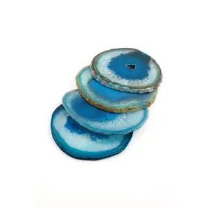 Turquoise Colored Agate Coaster Set