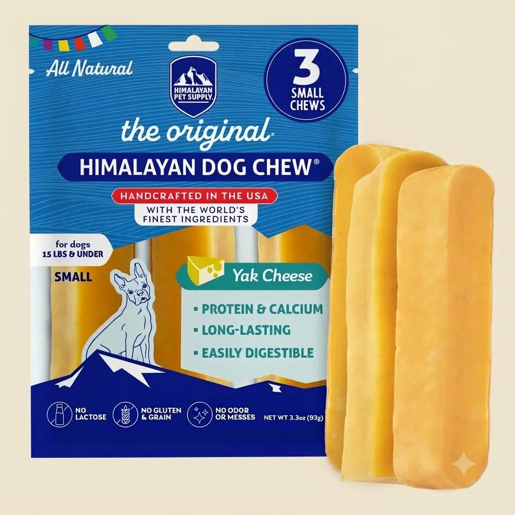 Himalayan Dog Chew Original Yak Cheese 3 Small Chews Protein Rich Long Lasting Dog Bone Treats For Small Dogs