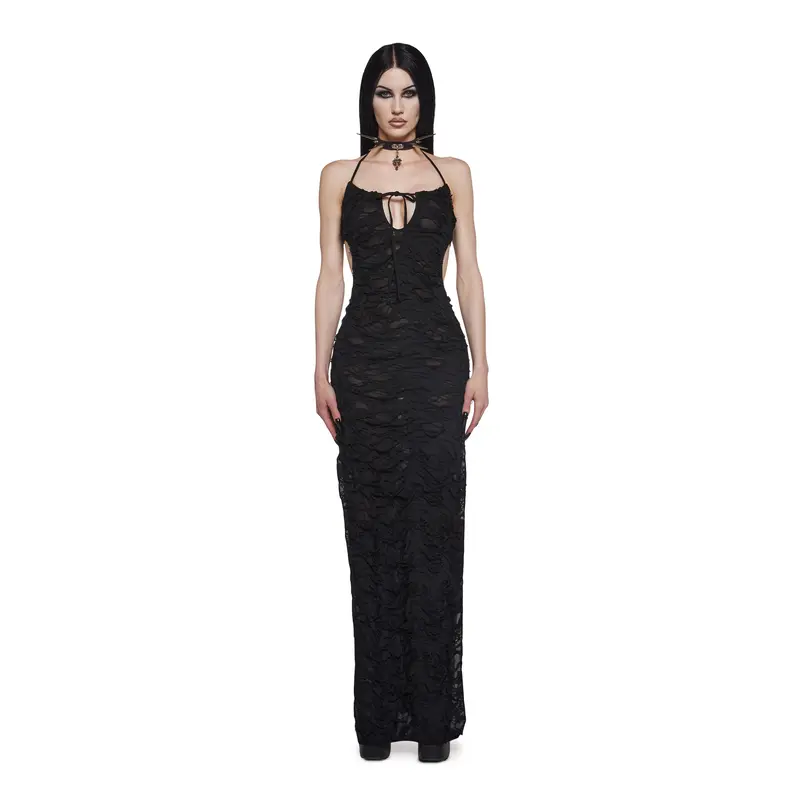 slim fit dress slacks Women's Gothic Layered Lace Slip Dress Graduation Dress – Punk Design
