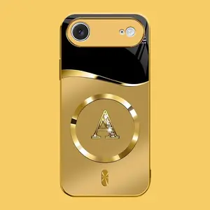 Suitable for [iPhone 17 Air] high-end MagSafe phone case，Choose from any of the 26 letters， The pattern features a printed effect and is not 3D-dimensional YM99