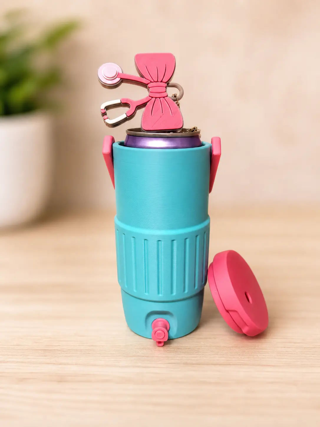 12 oz Lightweight Skinny Can Holder with Nail Saver, Medical Professional Drink Accessory for Kitchen Use