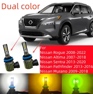 Dual Color Fog Light Bulbs for Nissan Rogue 2008-2022 Altima Sentra Pathfinder Murano DRL Fog Lamp Upgrade