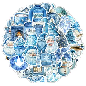 Christmas Themed Sticker, 50pcs/set Colorful Self Adhesive Decorative Stickers, DIY Decals for Water Bottle, Laptop, Phone Case, Scrapbooking, Journal Making, Screen Protector