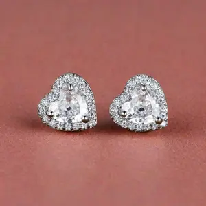 Women’s silver heart earrings