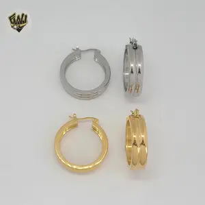 FWJ - STAINLESS STEEL JEWELRY-CARVED HOOPS