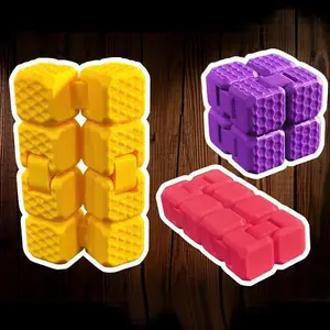 Textured Infinity Cube Fidget Toy Flip Cube Stress Relief Toy Portable Handheld Fidget Toy For Anxiety Relief