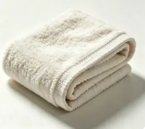 Brand New Sealed Original Box Unisex Off White Microfiber Coral Fleece Face Towel Super Absorbent Quick Dry Soft Fluffy Bathroom Spa Facial Wash Cloth