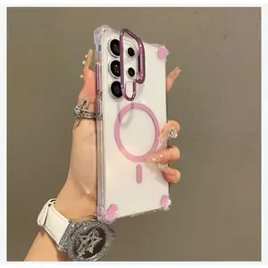 Case For Samsung Galaxy S26 S25 S24 S23 S22 Ultra Plus A36 A56 A16 A17 A26 Clear Shockproof Cover Lens Holder Protect Case