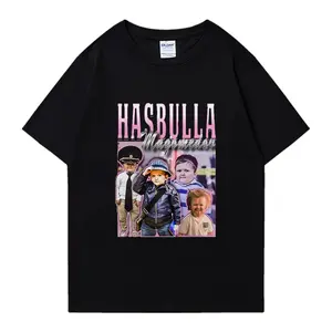 Hasbulla Magomedov vintageT Shirt Russia Mini Khabib Blogge Fighting Graphic Tops Men Cute Short Sleeve Cotton Casual T-shirts