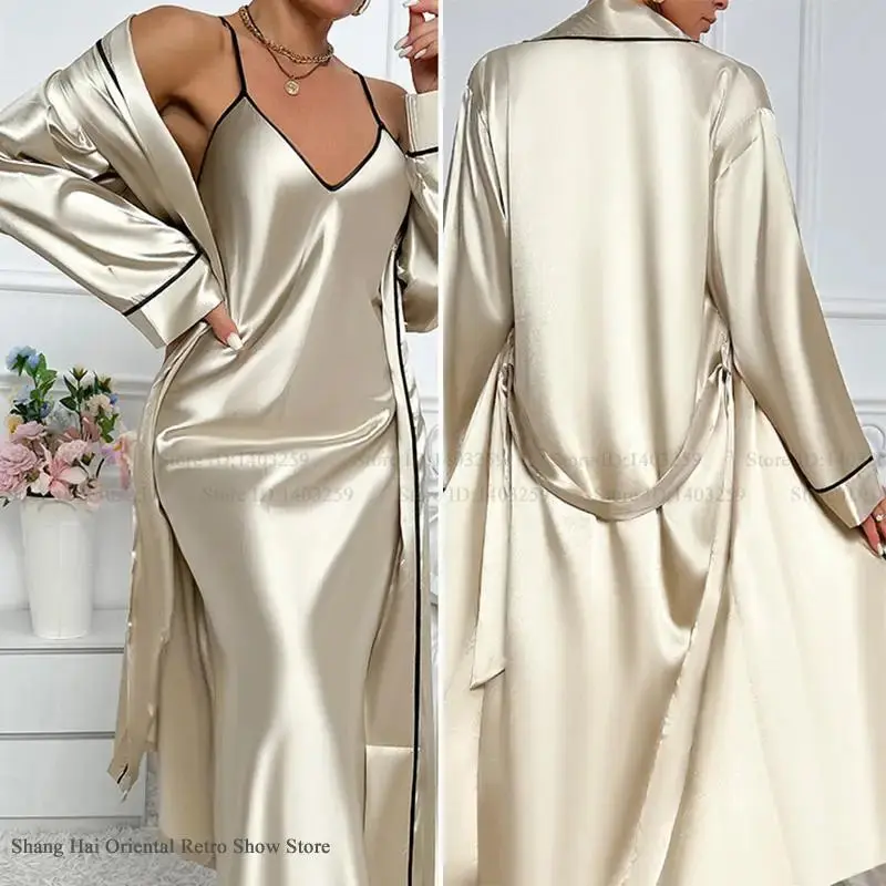 Satin Twinset Robe & Nightgown Set — Bridal Sleepwear