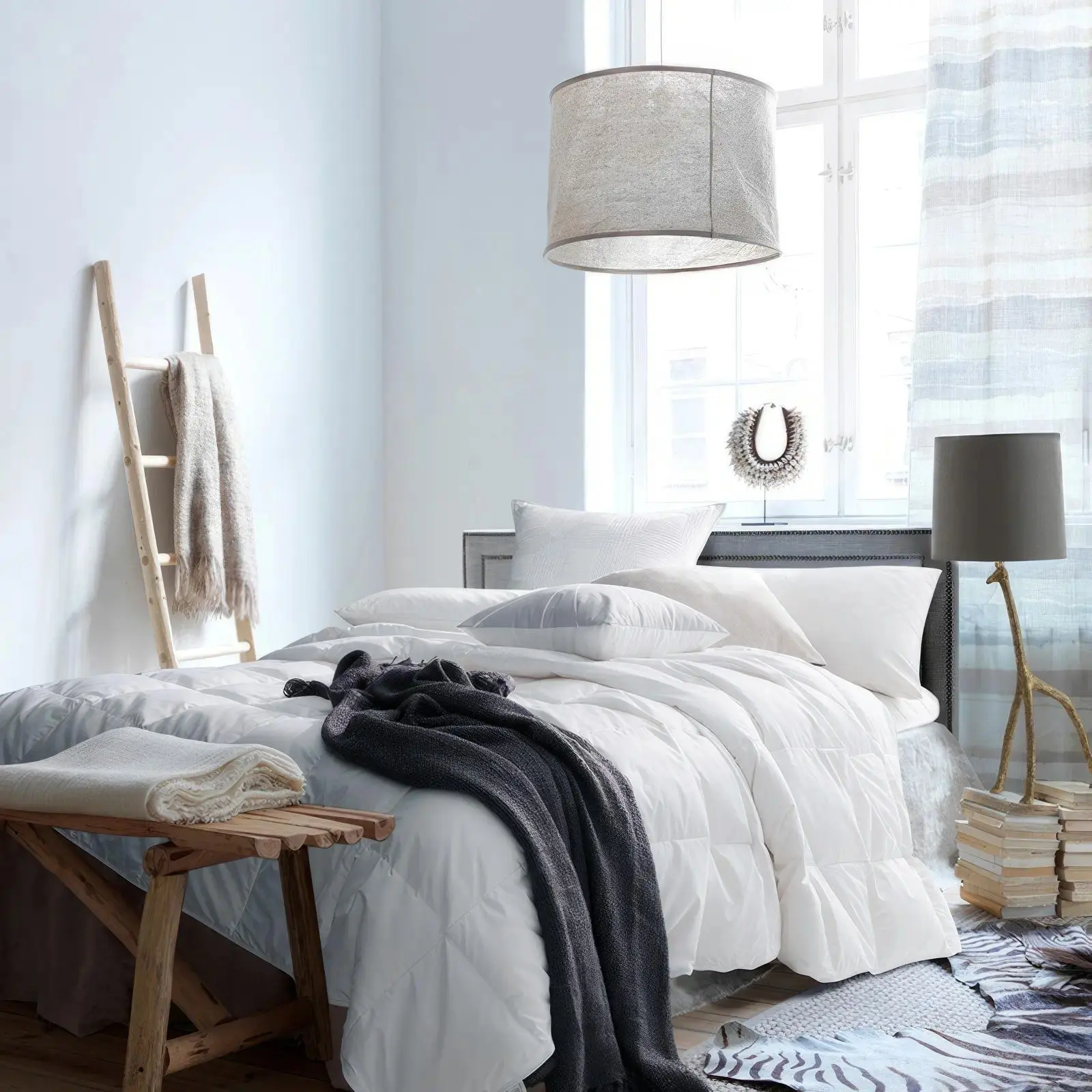 【Three Geese Responsibly Sourced summer blanket】 Goose Down duvet 100% Organic Cotton 25% Down King Size 106x90 Fluffy & Warm Original Cotton Cover,Machine Washable-#TikTokShopSpringGlowUp summerwins
