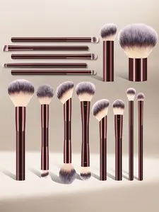 15PCS Double Ended Makeup Brush Sets Premium Synthetic Hair Eyeshadow Blending Brush Sets Cosmetics Tools