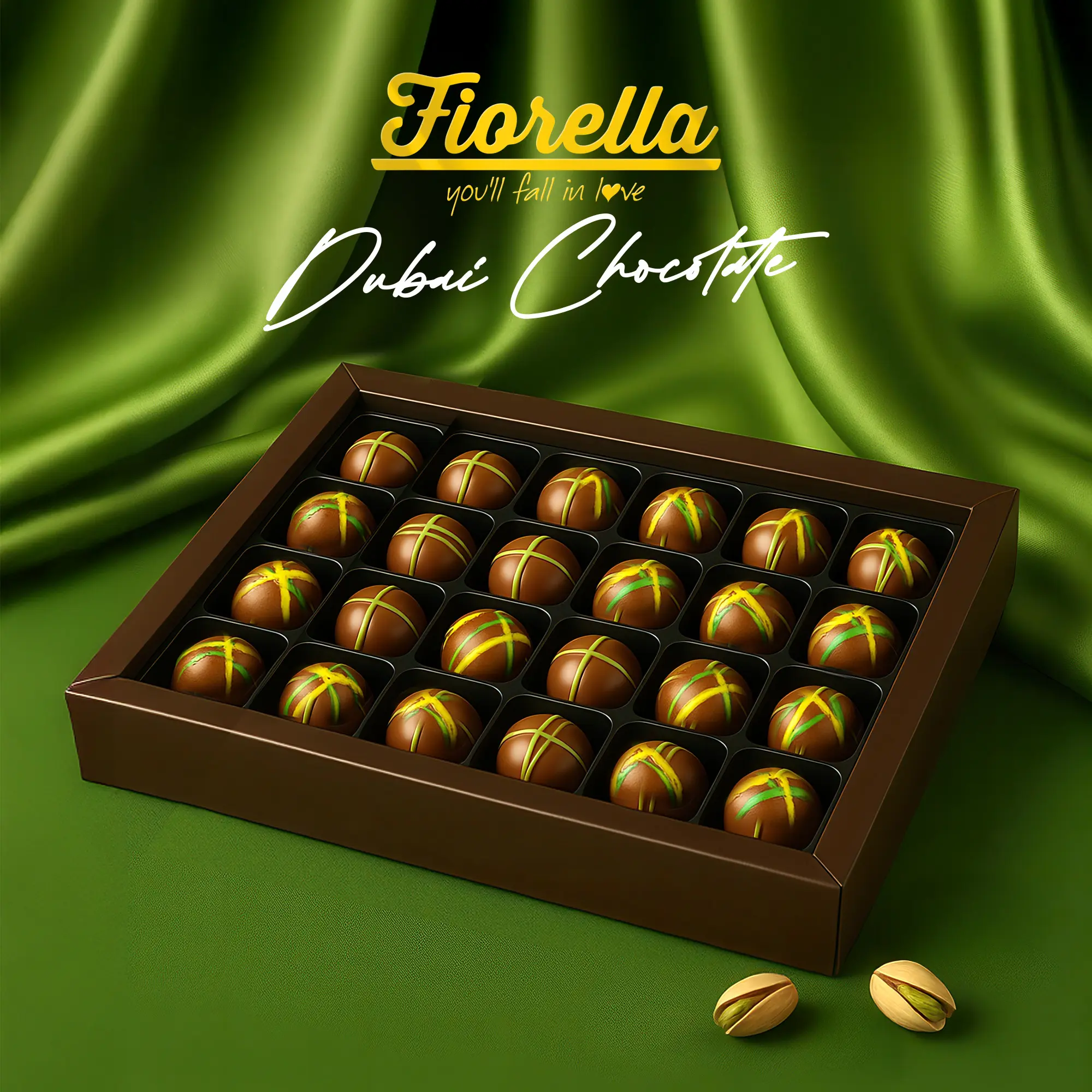 Holiday GIFT* Fiorella Dubai Chocolate Gift Box 288g – Pistachio