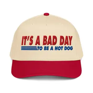 "Funny 'It's a Bad Day to Be a Hot Dog' Baseball Cap - Humorous Novelty Hat with Embroidered Slogan - Unique & Witty Statement Headwear for Men & Women, Perfect for Casual Outings & Gifting", Vintage Fashion, Classic Styles for Everyone, Full