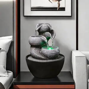 Indoor Tabletop Fountain and Waterfall, Zen Meditation Waterfall Feature with Color LED Light .Waterfall Decor for Home Office Bedroom Living Room  Decoration Relieve Stress Relaxation Calming Aesthetic Decorative