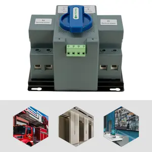 Double Power Automatic Change-over Switch 63A 2-Second Switching CE Certified Manual/Automatic for Home Office Elevator