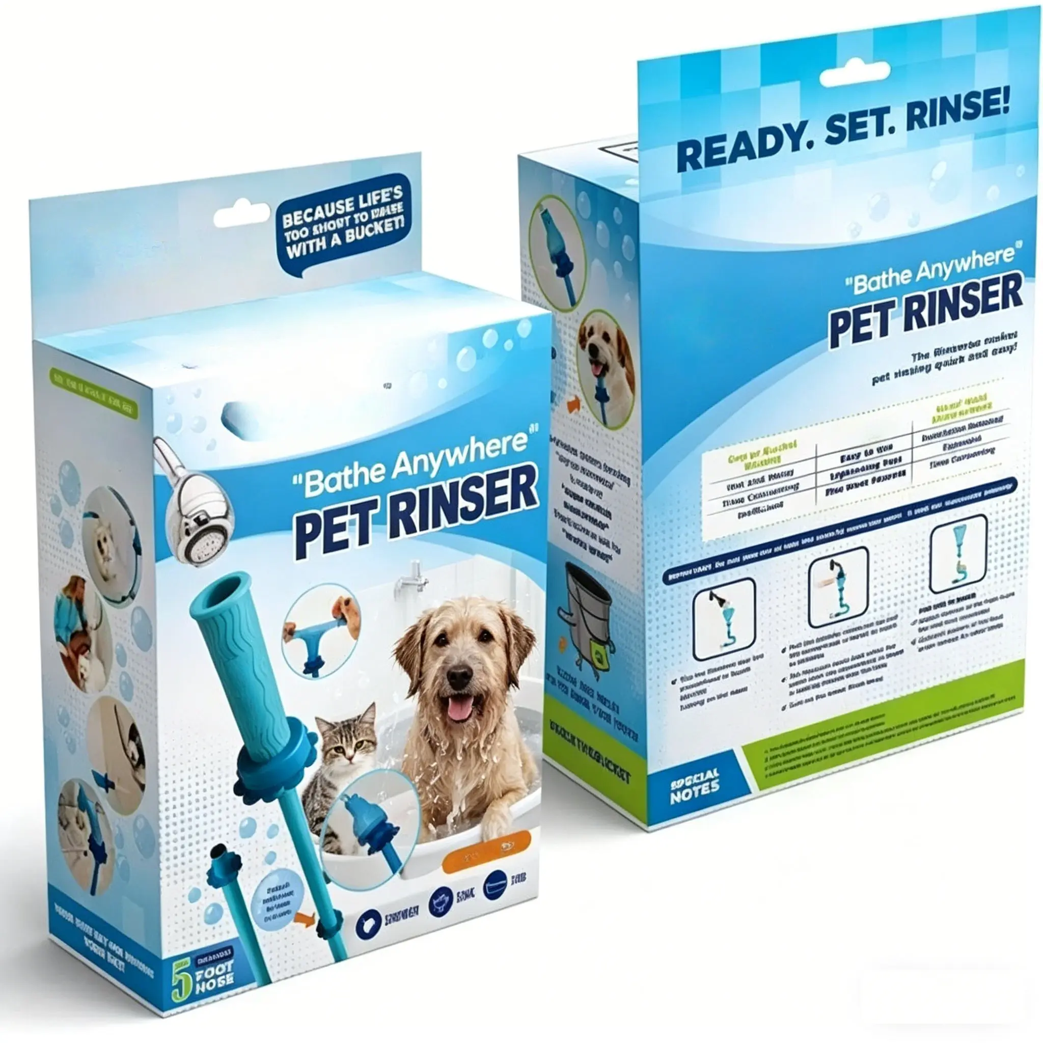 Slip-On Bathtub Faucet Sprayer Attachment. Ultra-Flex Dog Shower Hose Adapter Portable Hose Attachment with Sprayer Pet Showerhead Attach Tub Spout 5 Foot Hose. No Install for Speedy Washing