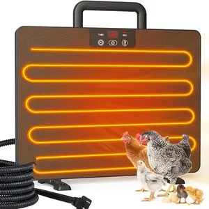 Intelligent Chicken Coop Heater with Thermostat & Timer - Adjustable Temperature Control, High-Efficiency Heating Plate with Even Heat Distribution, Durable Plastic Construction for Chicks, Kittens, Puppies,   - Indoor/Outdoor Use, Easy Installation