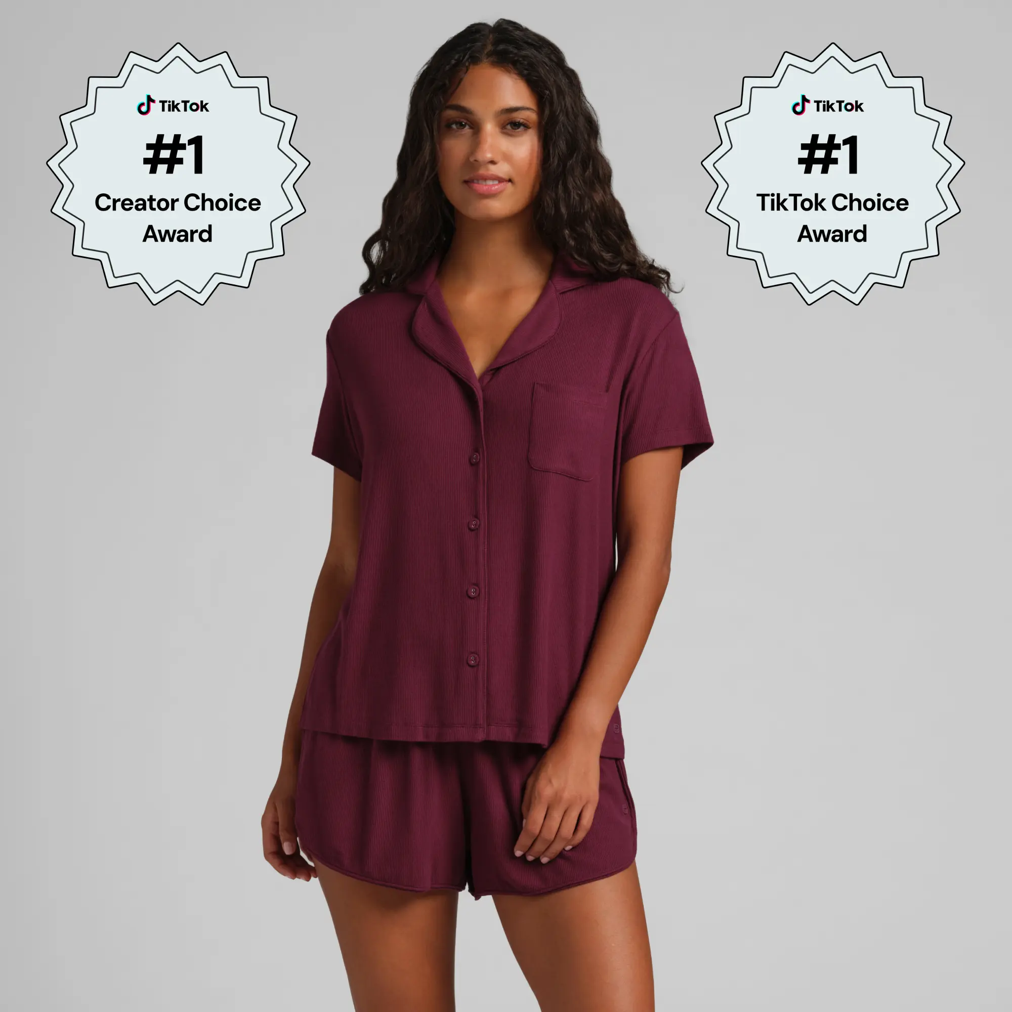 Comfrt | Slinky Rib Short Sleeve PJ Set | Super Soft Ribbed Pajama Set For Women Comfrt | Slinky Rib Short Sleeve PJ Set | Super Soft Ribbed Pajama Set For Women