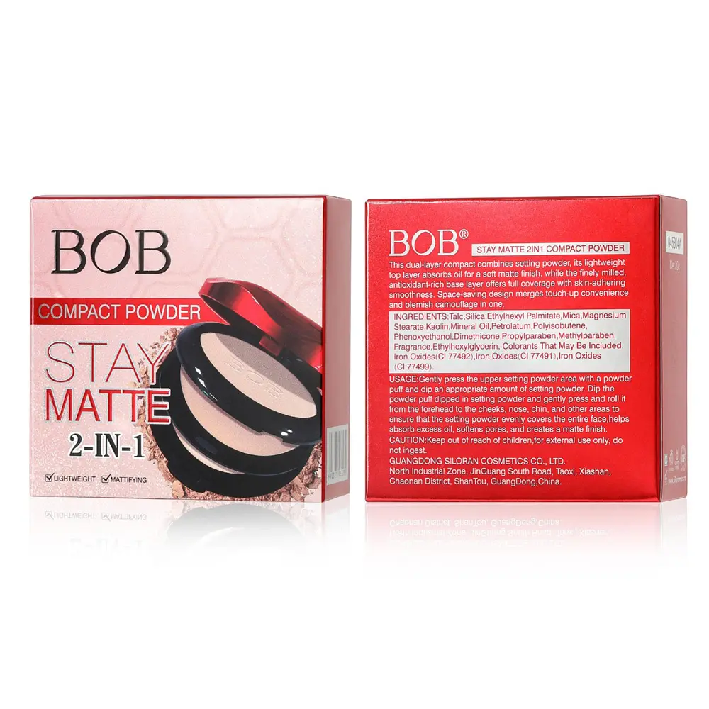 2-IN-1 Pressed Powder Face Makeup, Longwearing, Fragrance-Free, Noncomedogenic, Light Medium