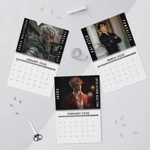 2026 Book Boyfriends Art Wall Calendar Monthly, Book Boyfriends Must Have 2026 Calendar, Gift For Book Lover 2026 Calendar