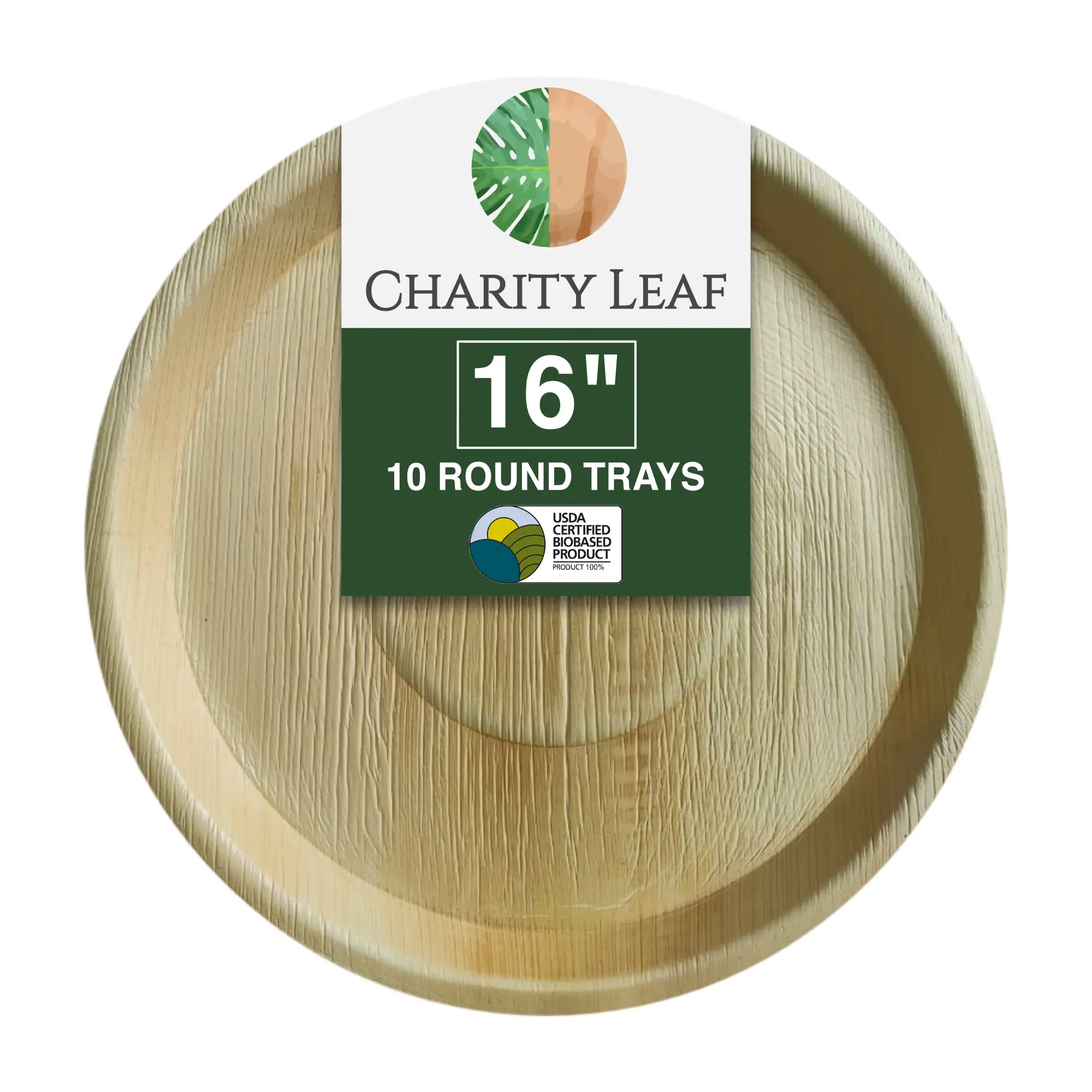 16" Inch Round Platter Bamboo Leaf 16" Inch Round Platter Bamboo Leaf