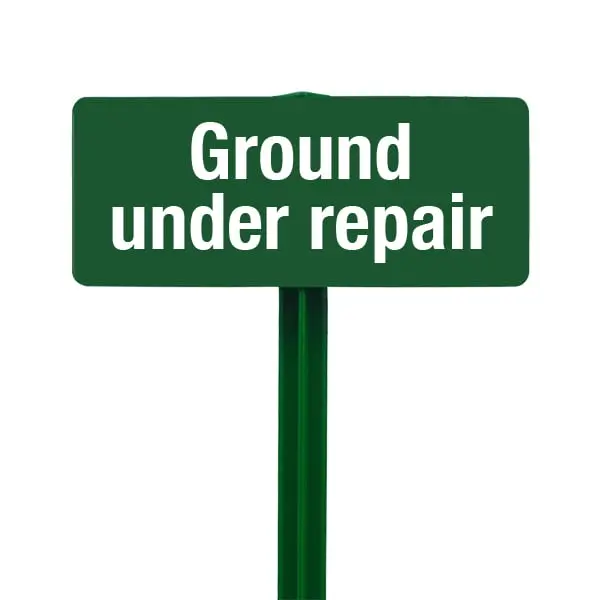 EverMark Ground Under Repair Sign with Hunter Green Stake Kit