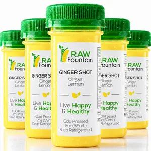 20 Ginger Shots, with Ginger & Lemon 2fl Oz, Vitamin C, Raw & Cold Pressed, Boosts Immunity, All Natural, No Artificial Flavors or Preservatives