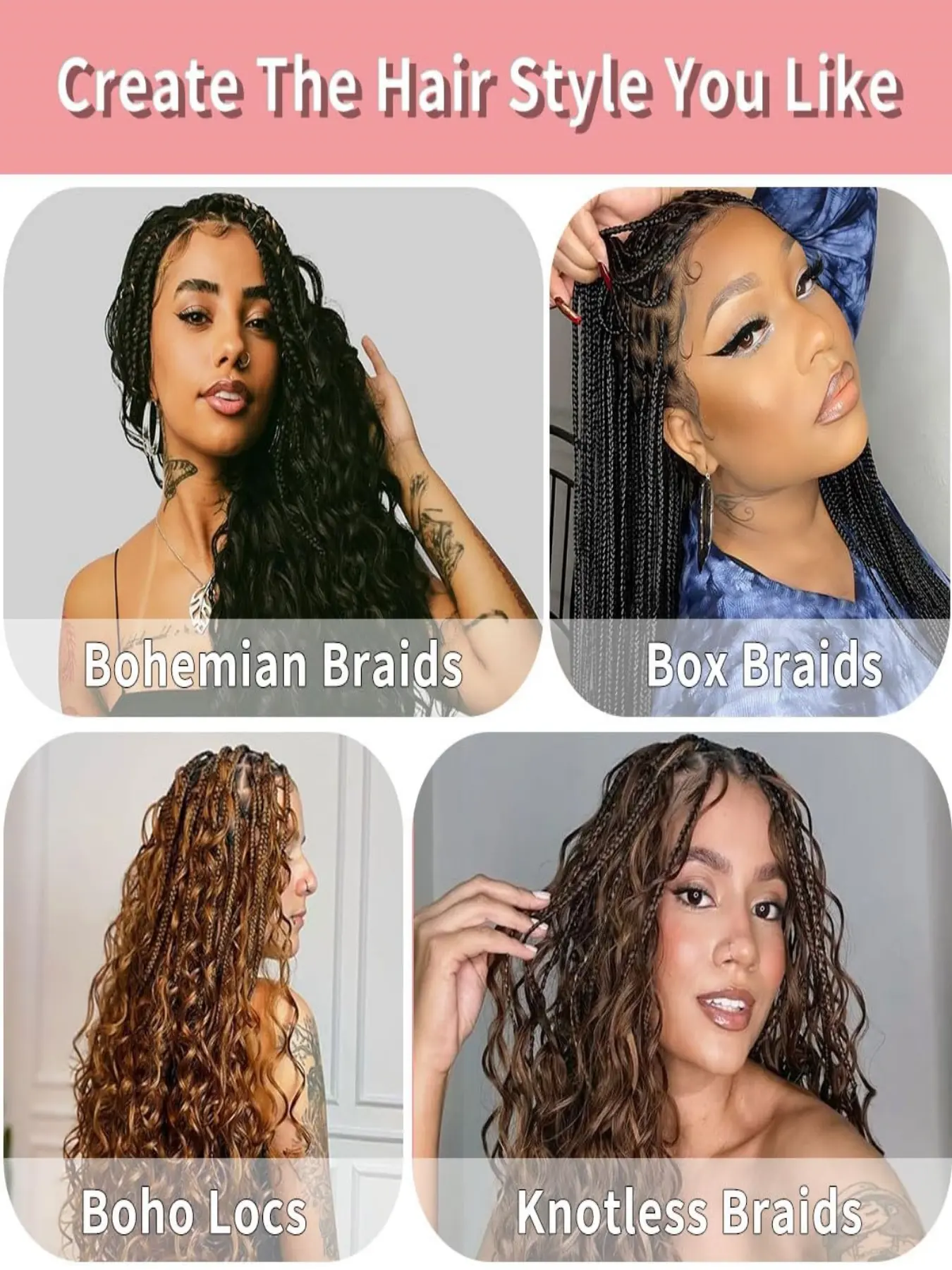 Deep Curly Human Braiding Hair for Boho Braids, 20 Inch 100g 