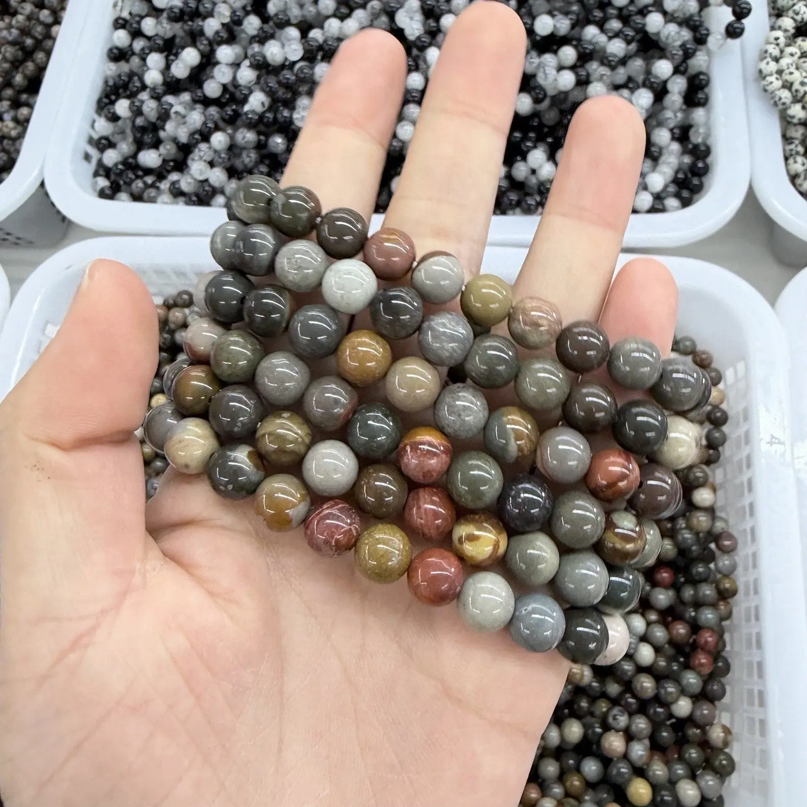 8MM Polychrome Jasper Bracelet