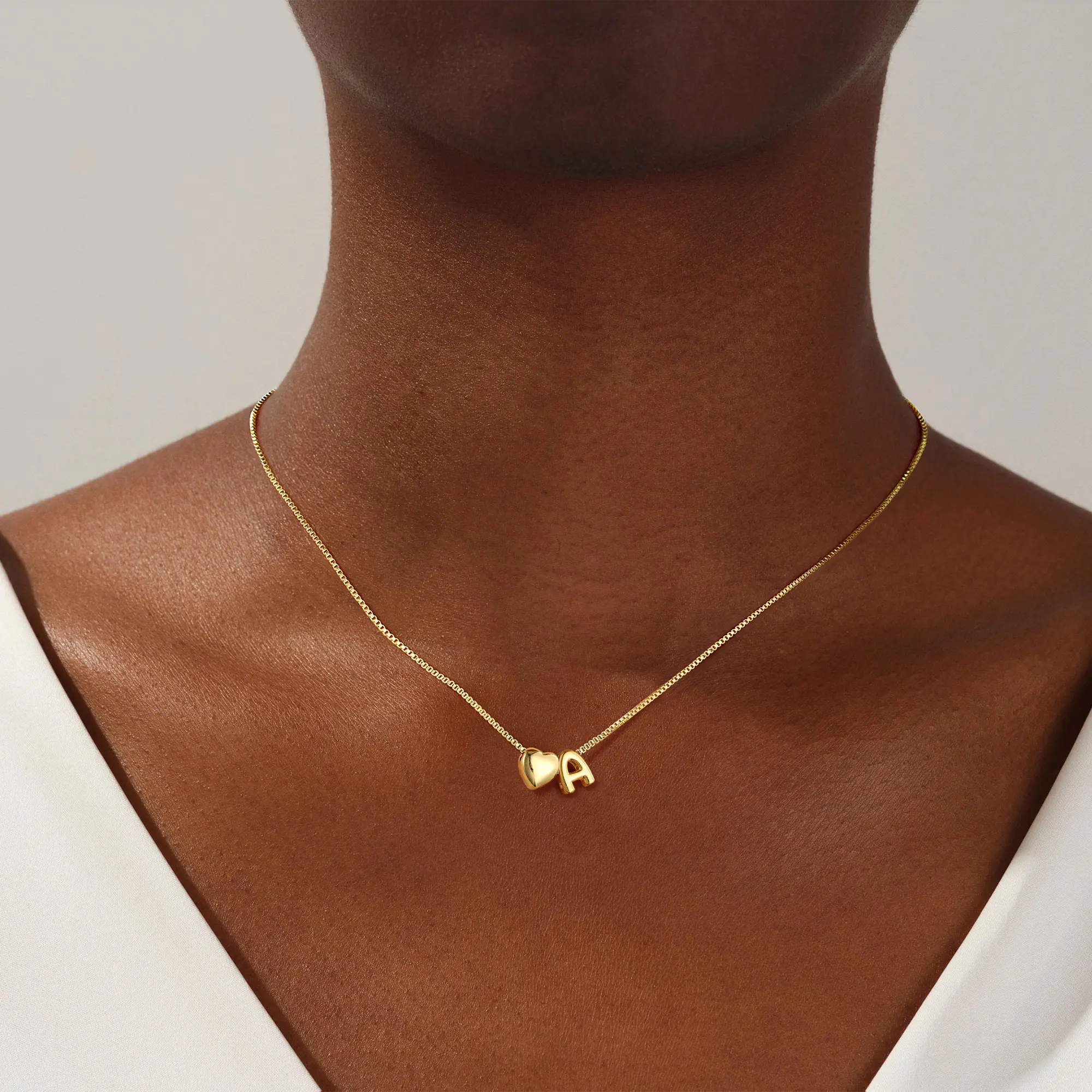 Turandoss Tiny Heart Initial Necklace for Women, 14K Gold Plated Letter A-Z Pendant Necklace, Personalized Jewelry Gift for Girls, Mom, Sister, Best Friend