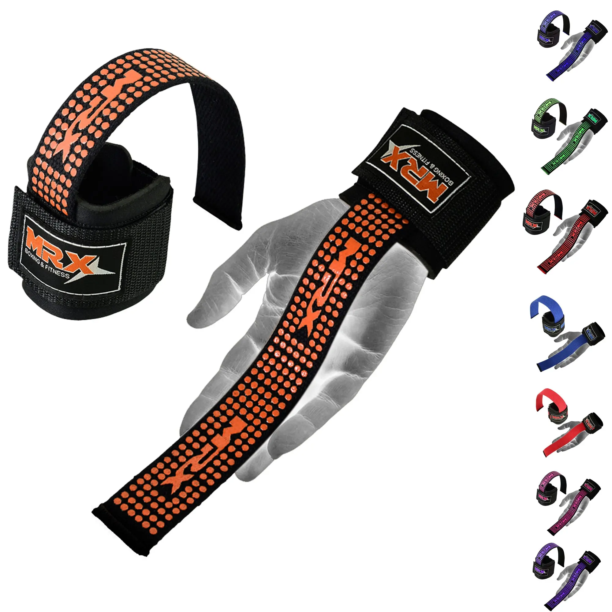 MRX BOXING & FITNESS Heavy-Duty Nylon Lifting Straps with Wrist Wraps, Unisex Gym Accessory for Strength Training, Deadlifts, and Powerlifting