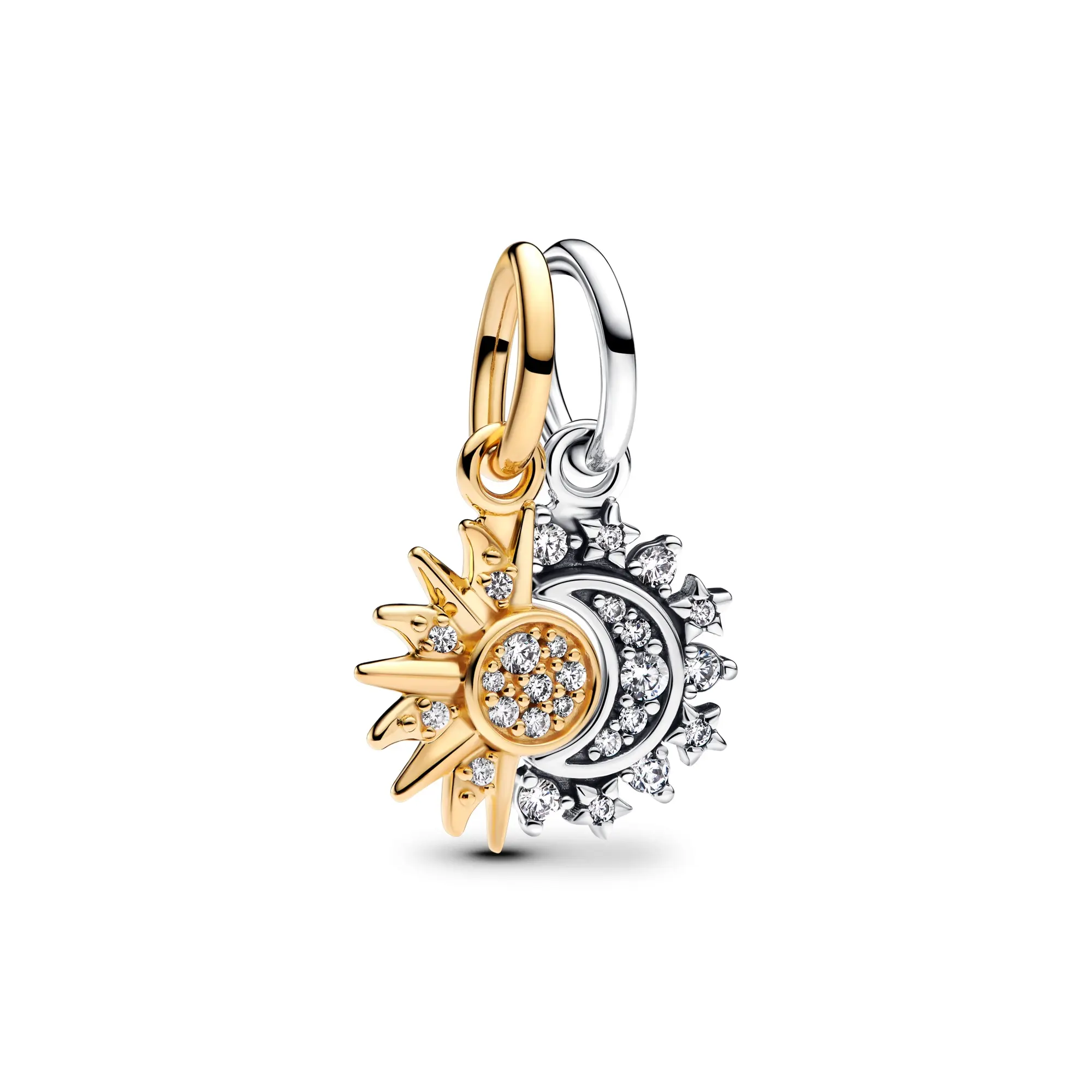 Pandora Moments Splittable Sun & Moon Dangle Charm 763585C01, Charms, Collectibles, Celestial Sun Charms & Pendants