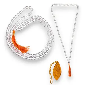 Sphatik Crystal Quartz Mala with Jap Bag | 108 Beads Meditation Necklace for Positive Energy & Clarity | Sacred Gift for Spirituality