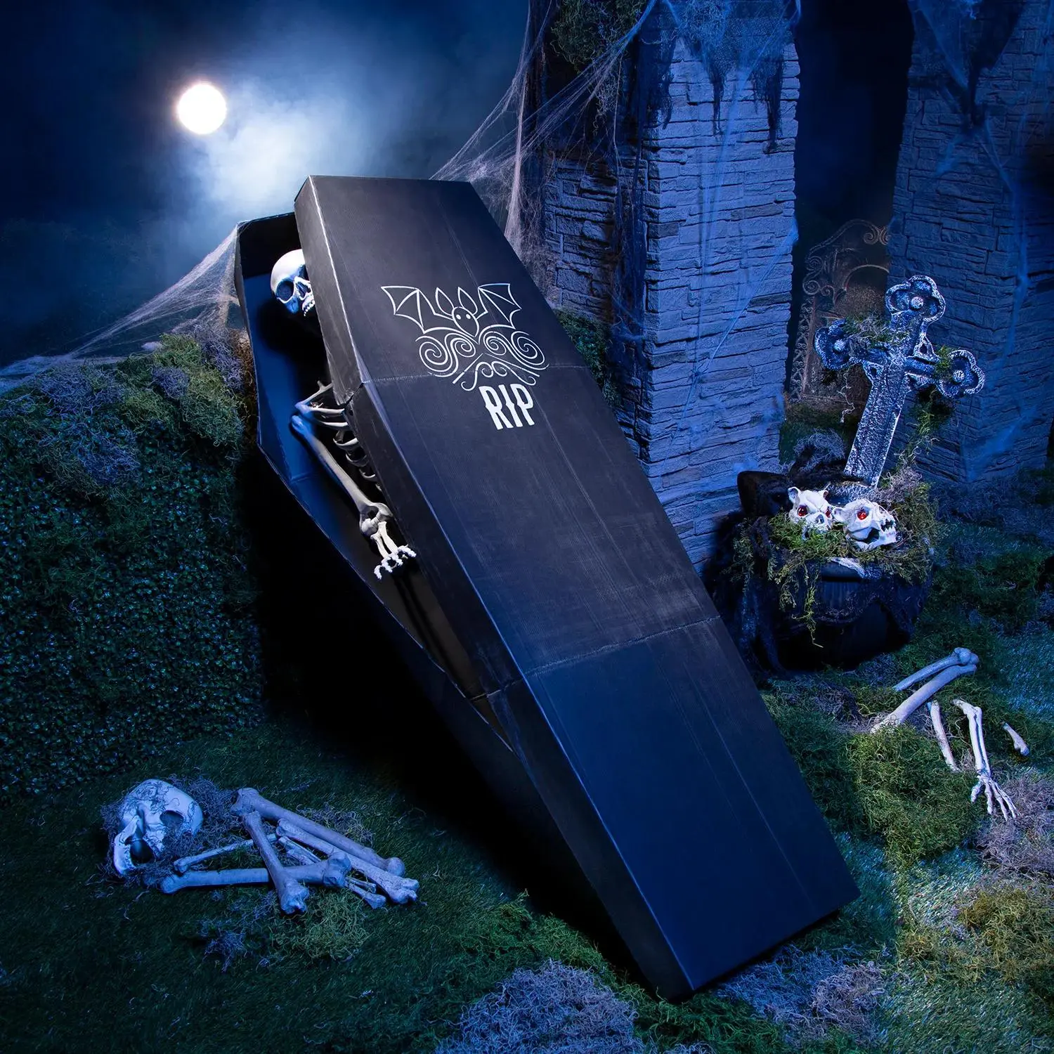 5' Skeleton & Coffin Decorating Kit - 2 Pc