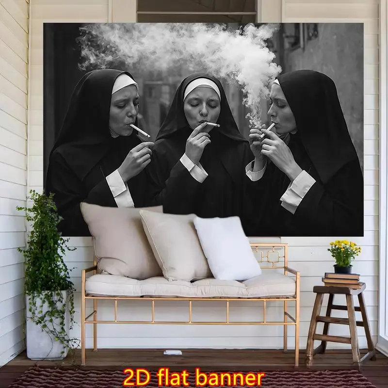 Fashionable 2D Flat Printed Wallpaper - Nun-Themed, Monochrome & Color Aesthetics, Abstract Art, Concept Art, Home Inspo, Business Room Decor for Home, Office Spaces, Room Art