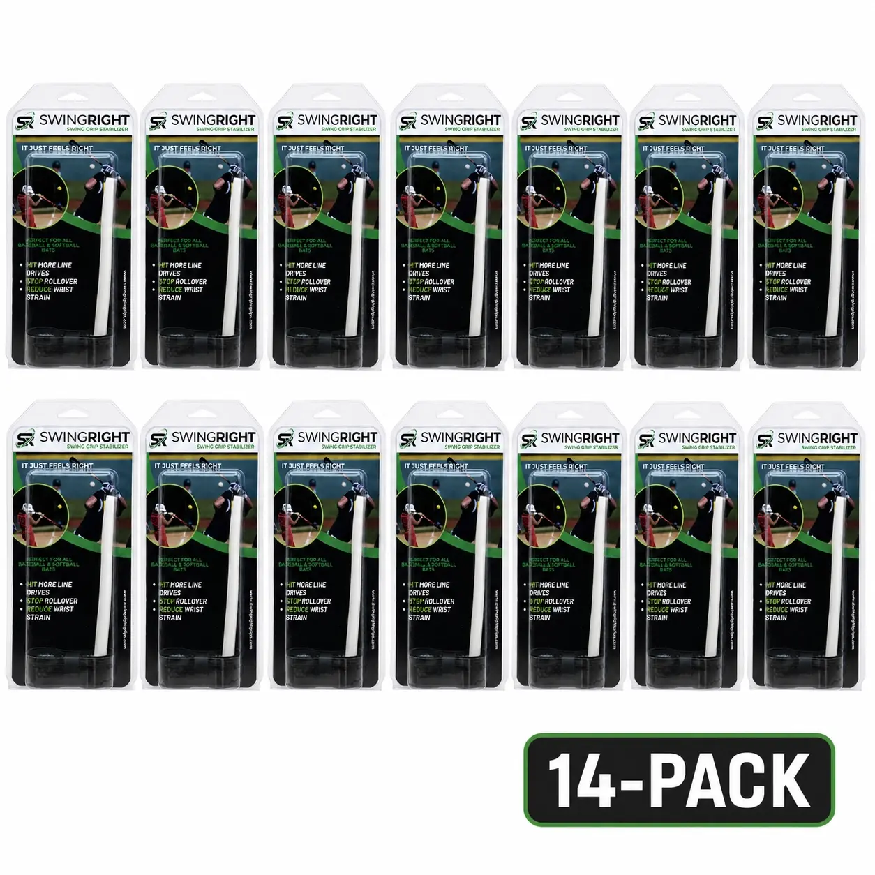 SwingRight Grip (14 Pack) - Baseball and Softball bat grip