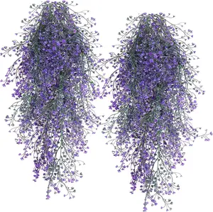 3/4 Pcs Simulated Green Plants with Flowers Outdoor Artificial Plants Faux Hanging Plants Fashion Accessories